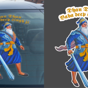 Baba Deep Singh Ji – Premium Waterproof Sticker (220mm Height)