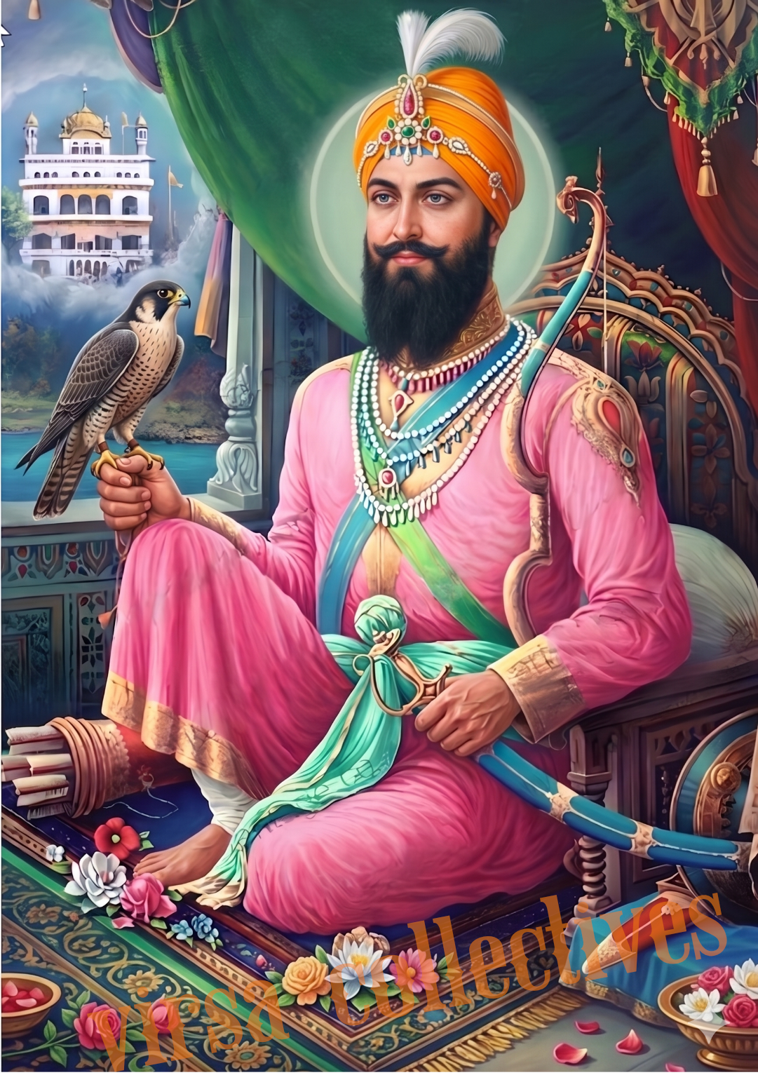 Guru Har Rai Sahib Ji Sacred Artwork • Sikh Art Print • Spiritual Wall Decor