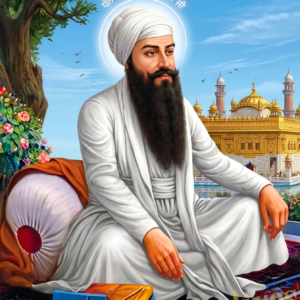 Guru Ram Das Ji Sikh Art Print – Golden Temple Reflection